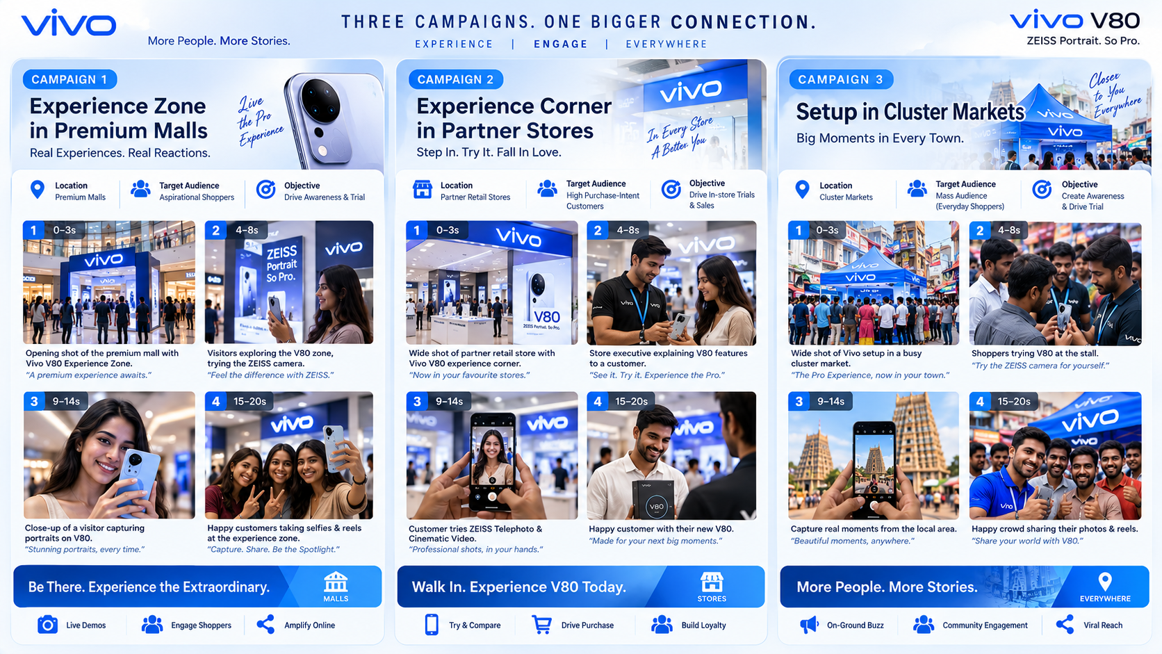 Vivo India Activities storyboards — Mall, Store & Cluster Market
